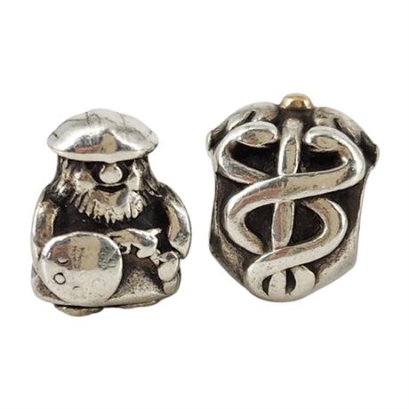 Two Genuine Pandora Sterling Silver Charms