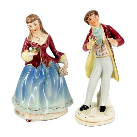 Vintage Coventry Porcelain Victorian Couple Figurines