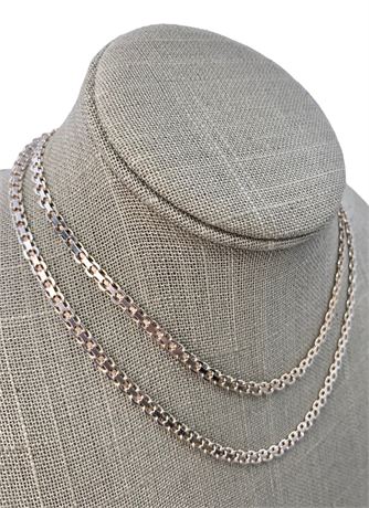 16.8 Gram Italian Sterling Silver 29” Long Linked 925 Chain Necklace