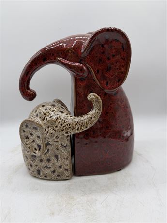 Ceramic Mother & Baby Elephants