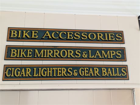 Lot 3 Wood Signs - Biking and Cigar Themes