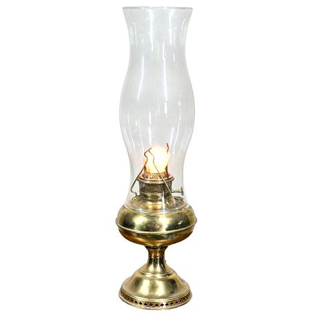 B & H Vintage Brass Hurricane Lamp