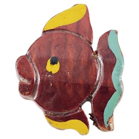 Vintage California Redwood Fish Brooch