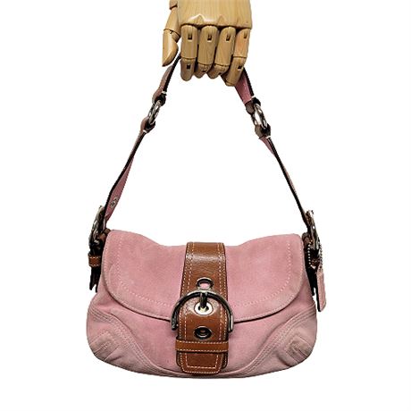 COACH F10189 "Soho" Pink Suede Handbag