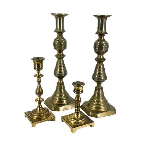 Lot of Brass Candlesticks