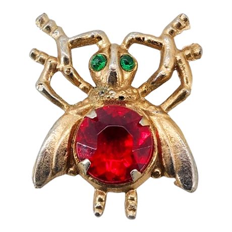 Vintage Rhinestone Insect Brooch