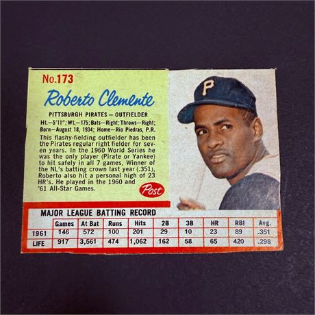 1962 Post Roberto Clemente