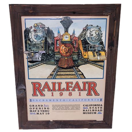 Rail Fair 1981 Sacramento California Grand Opening Railroad Museum Poster