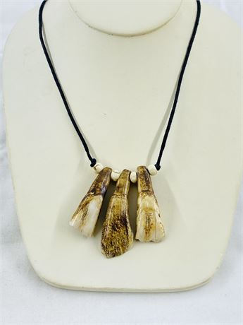 Handmade Petrified Animal Tooth Necklace