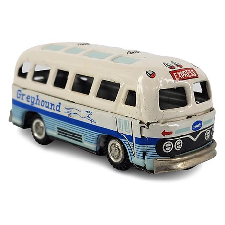 Vintage 1950s Greyhound Express Bus Tin Litho Toy