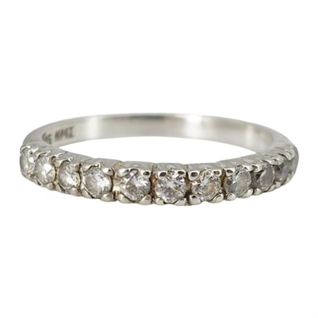 Vintage HMI Sterling Silver CZ Band Ring, Sz 7