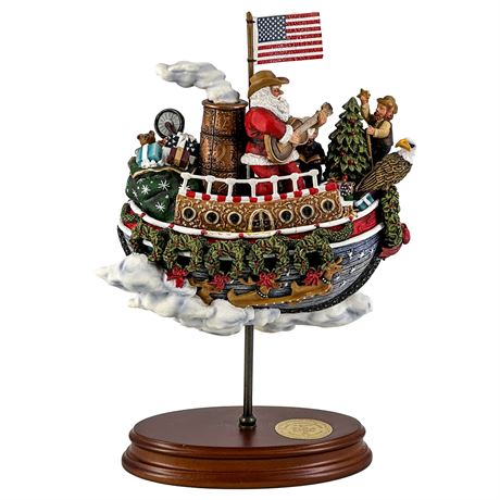 Santa's Magical Airships "A Journey to USA" Ceramic Figurine