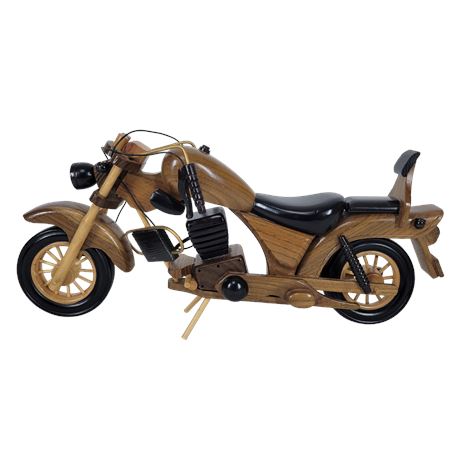 Hand-Crafted Solid Wood Motorcycle