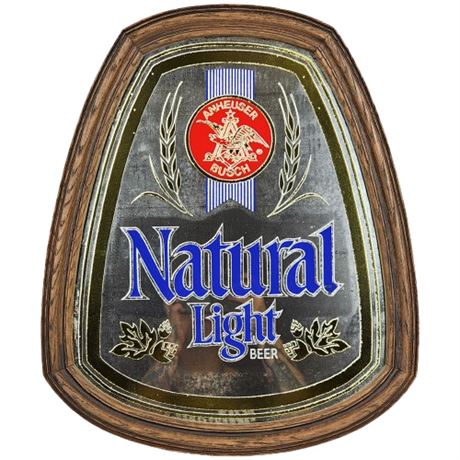 Vintage Natural Light Mirrored Bar Sign