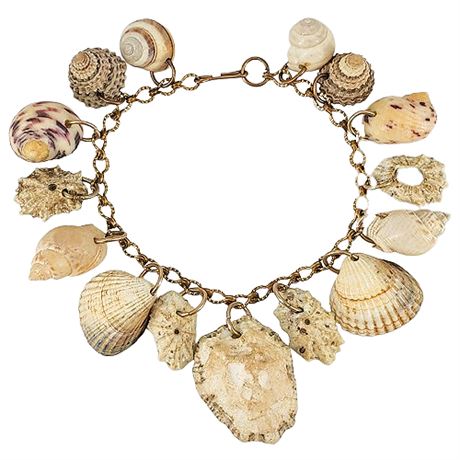 Vintage Seashells Charm Bracelet