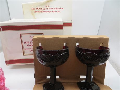 AVON CAPE COD 4 CHAMPAGNE GLASSES