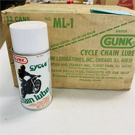 NOS 12 Can Case of Gunk Chain Lube