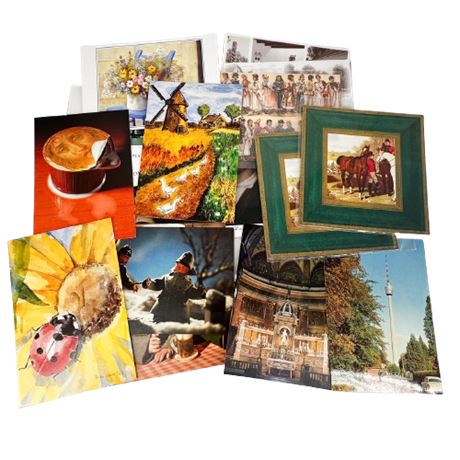 Collection of Assorted Postcards & Slides Mostly European Locales