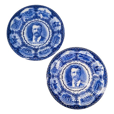 2 Theordore Roosevelt Plate R & M Rowland & Marsellus Co. Staffordshire England