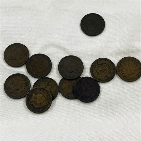 11 Unsearched Indian Head Pennies