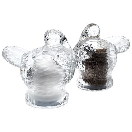Godinger "Harvest Turkey" Crystal Salt & Pepper Shakers Set