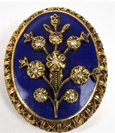 Beautiful Vintage,Cobalt Lisner rhinestone brooch