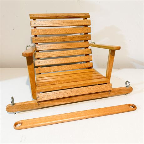 Vintage Oak Childs Swing by Guessie Swings