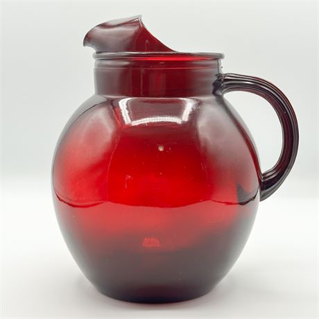 Vintage Anchor Hocking Royal Ruby Upright Pitcher