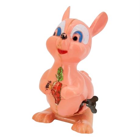 Vintage Easter Unlimited Wind Up Hard Plastic Hopping Bunny Toy