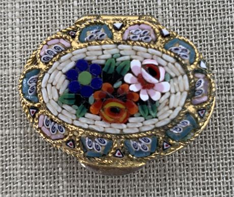 Swiss Micro Mosaic Mid Century Floral Pill Case