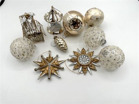 Gold & Silver Ornament & Bird Cage