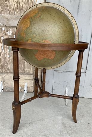 MCM Replogle 16” Comprehensive Vintage World Globe in Floor Stand