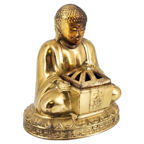 Vintage Brass Buddha Incense Burner