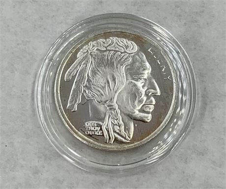 .999 Fine Silver One Troy Ounce Buffalo/Native American Indian Coin