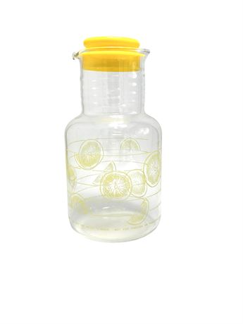 Vtg Pyrex 2QT Lemon Slice Carafe with Lid