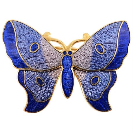 Vintage Cloisonné Butterfly Brooch