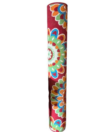 Large retro multicolor daisy area rug