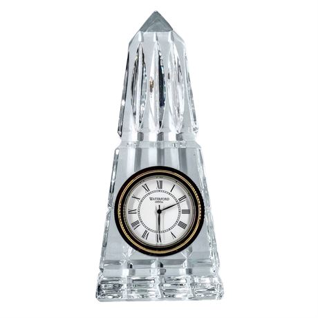 Waterford Crystal Clock – Obelisk Design with Roman Numeral Dial