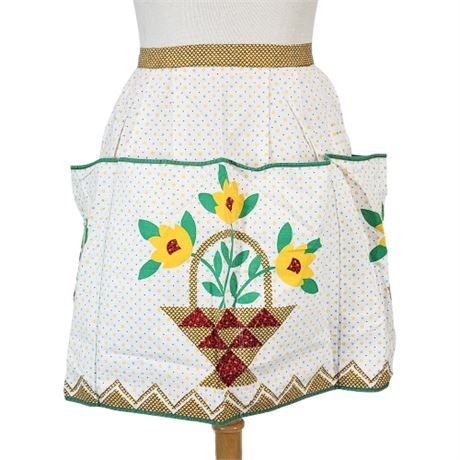 Vintage Handmade Big Pockets Half Apron
