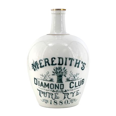 Antique Meredith's Ceramic Diamond Club Whiskey Jug