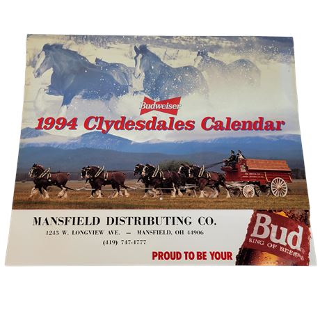 Anheuser-Busch Season's Greetings Clydesdale Calendar for 1994