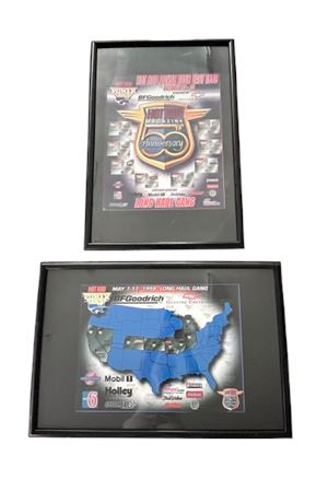 Framed Automobile Memoriblia