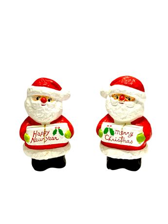 Vtg Ceramic Santa Salt and Pepper Shakers