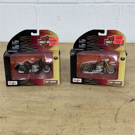 Two (2) Maisto Harley Replica Motorcycles