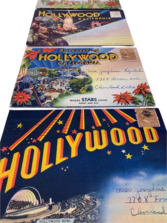 4 Hollywood Tourist Souvenir Postcard Booklets