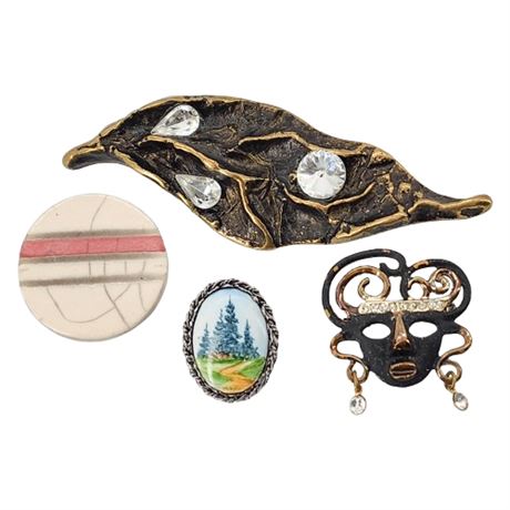 Four Miscellaneous Vintage Brooches