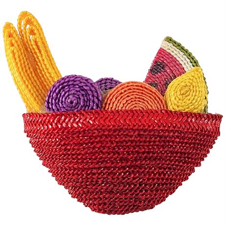 Vintage Wicker Fruit Basket Brooch