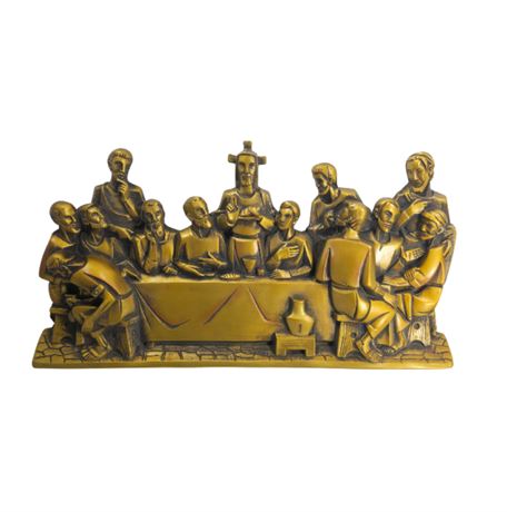 VTG 70's Cubist Style Last Supper Wall Hanging