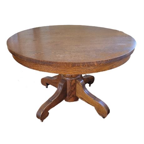J.K. Rishel Furniture Co. Antique Tiger Wood Dining Table