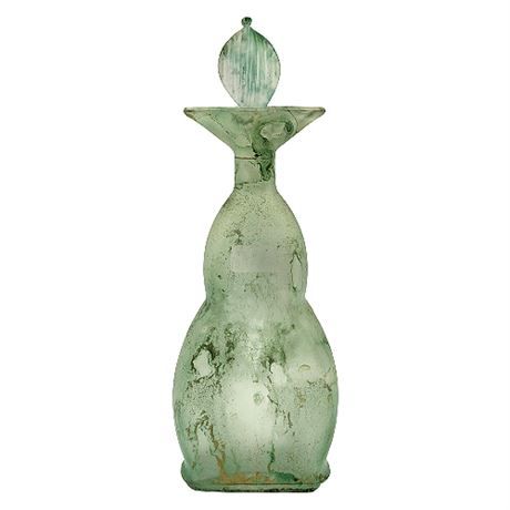 Silvestri Arte Murano Green Glass Bottle